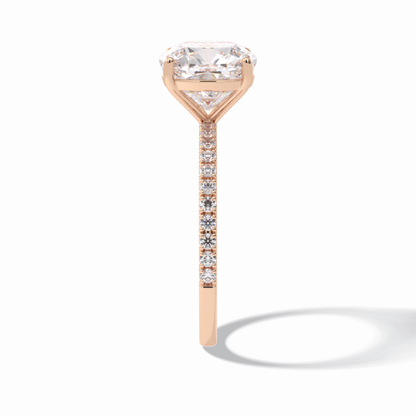 Cushion Pave Lab Grown Diamond Engagement Ring