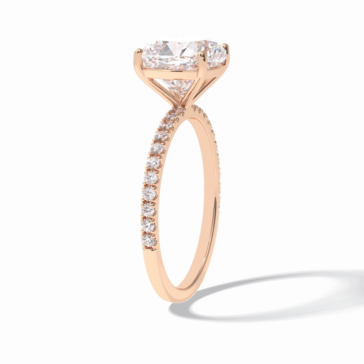 Cushion Pave Lab Grown Diamond Engagement Ring