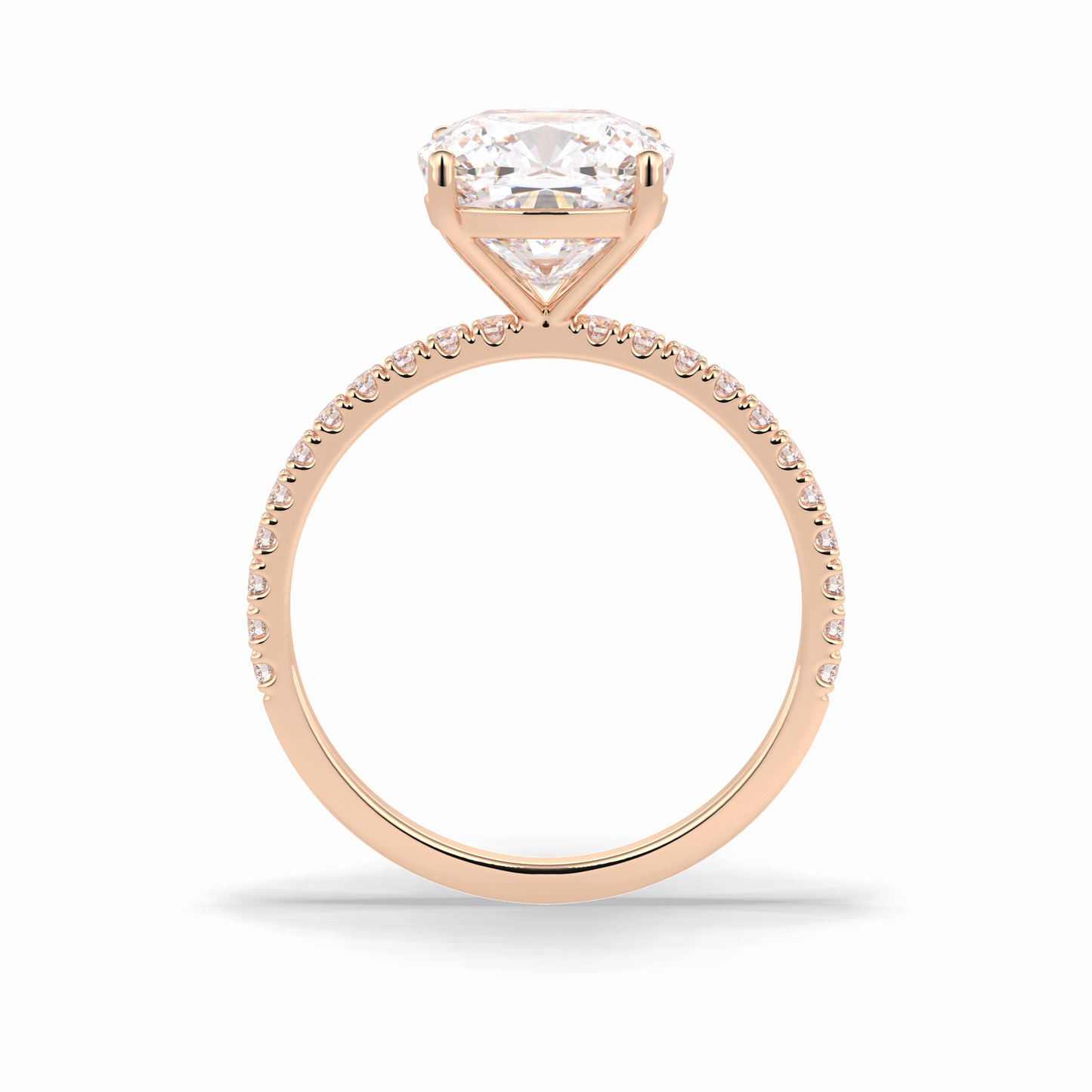 Cushion Pave Lab Grown Diamond Engagement Ring