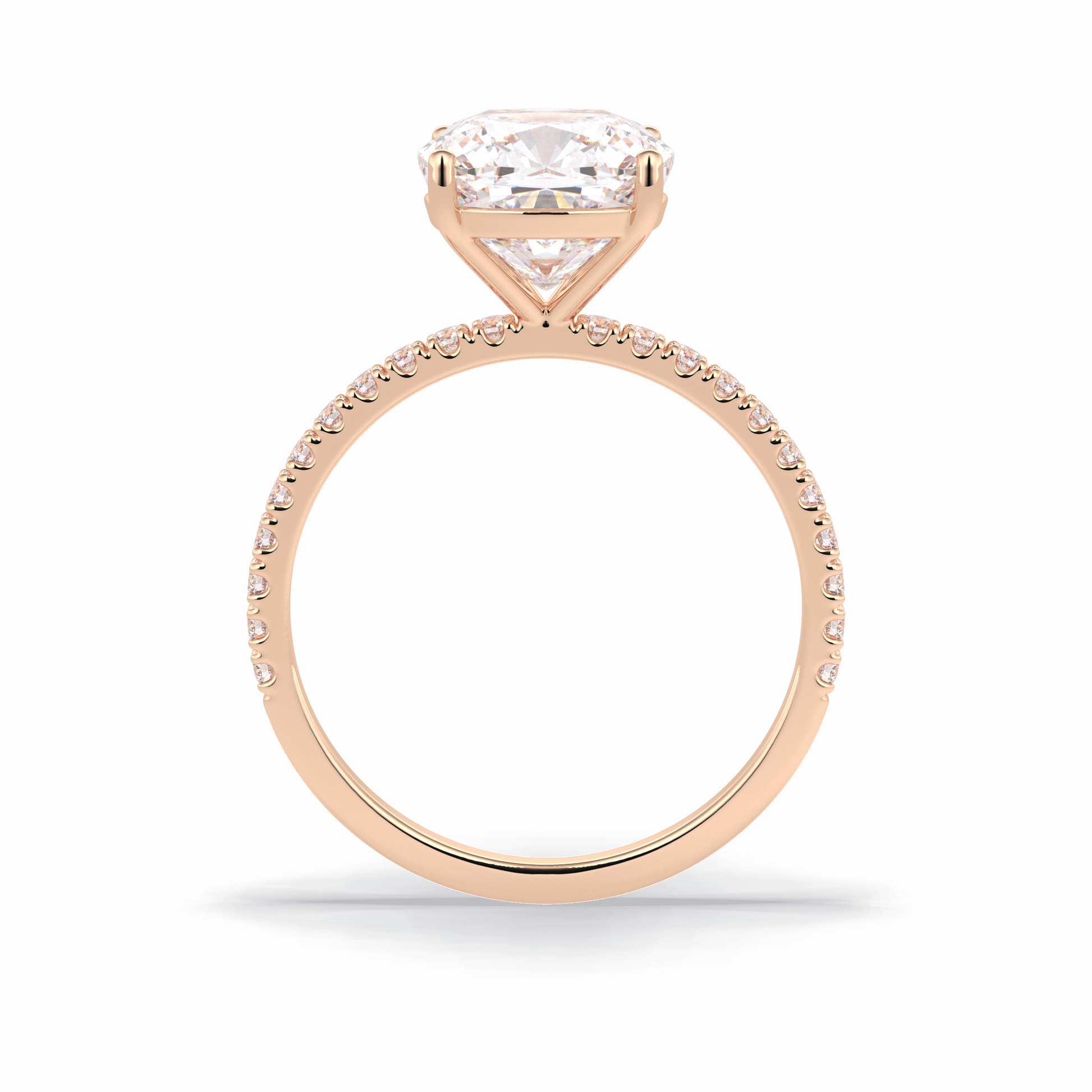 Cushion Pave Lab Grown Diamond Engagement Ring