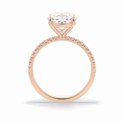 Cushion Pave Lab Grown Diamond Engagement Ring