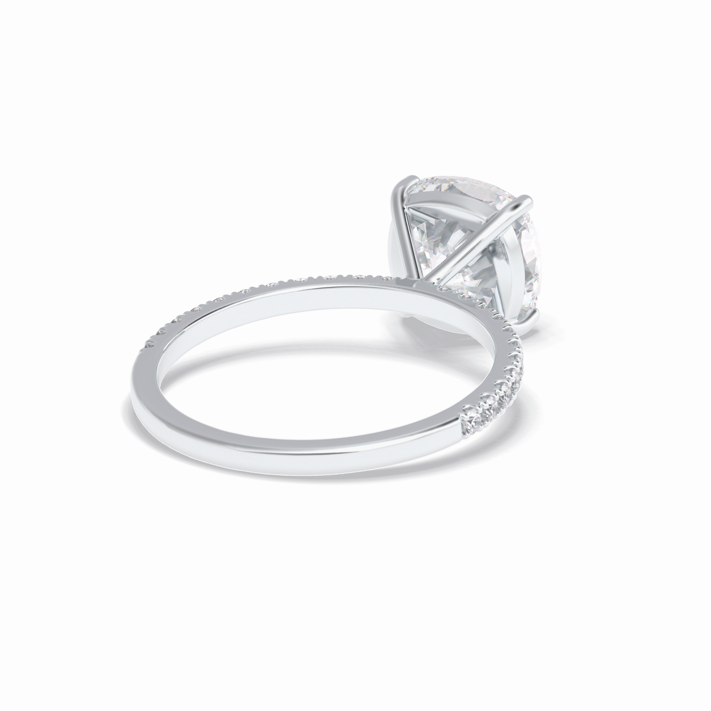 Cushion Pave Lab Grown Diamond Engagement Ring