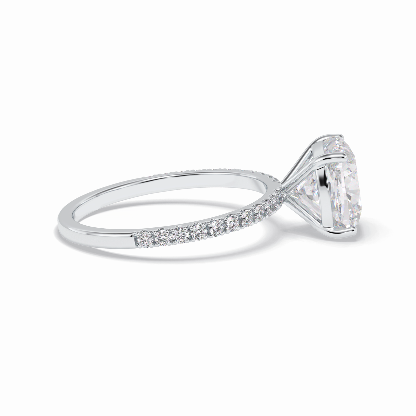Cushion Pave Lab Grown Diamond Engagement Ring