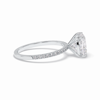 Cushion Pave Lab Grown Diamond Engagement Ring