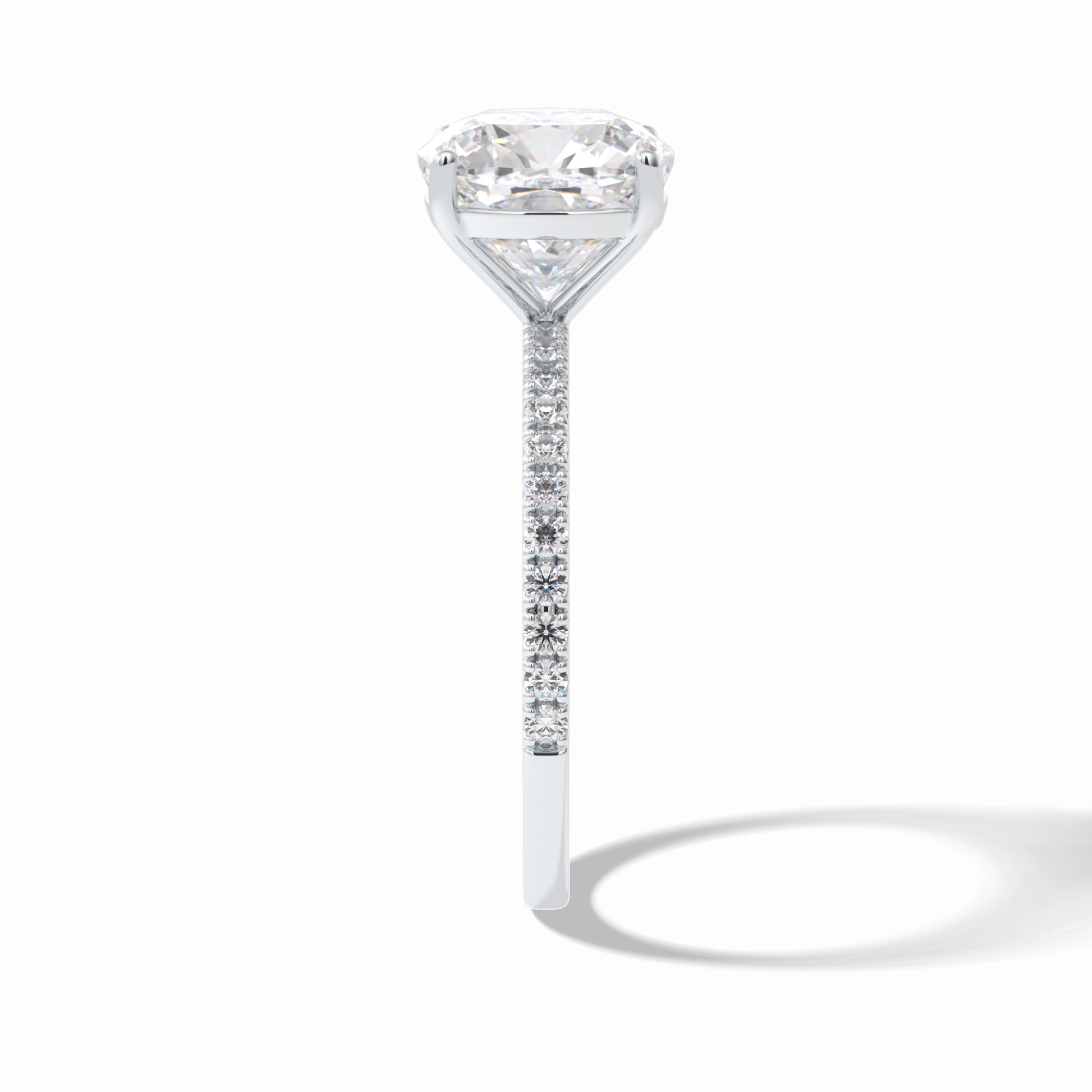 Cushion Pave Lab Grown Diamond Engagement Ring