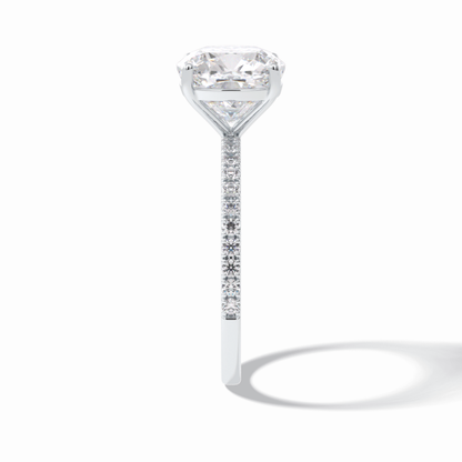 Cushion Pave Lab Grown Diamond Engagement Ring