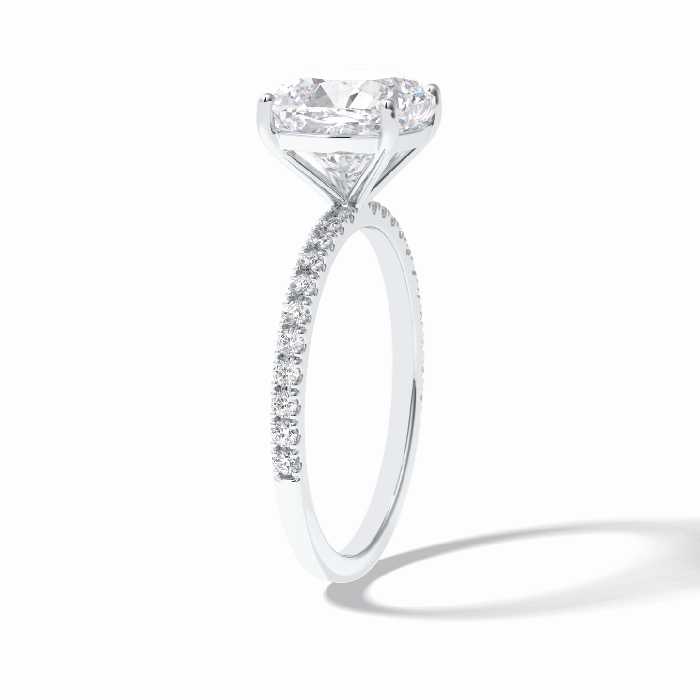 Cushion Pave Lab Grown Diamond Engagement Ring