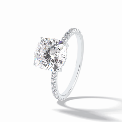 Cushion Pave Lab Grown Diamond Engagement Ring