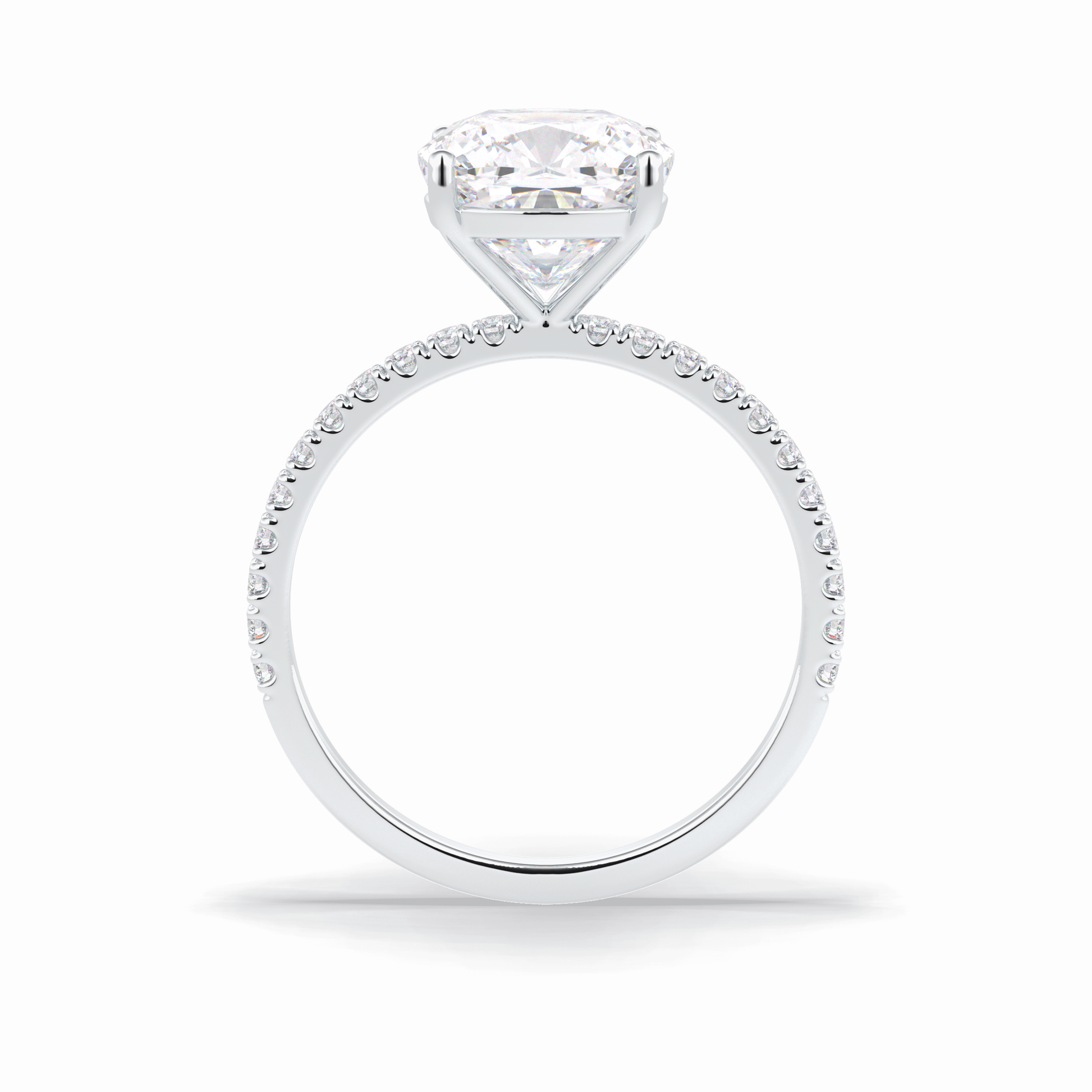 Cushion Pave Lab Grown Diamond Engagement Ring