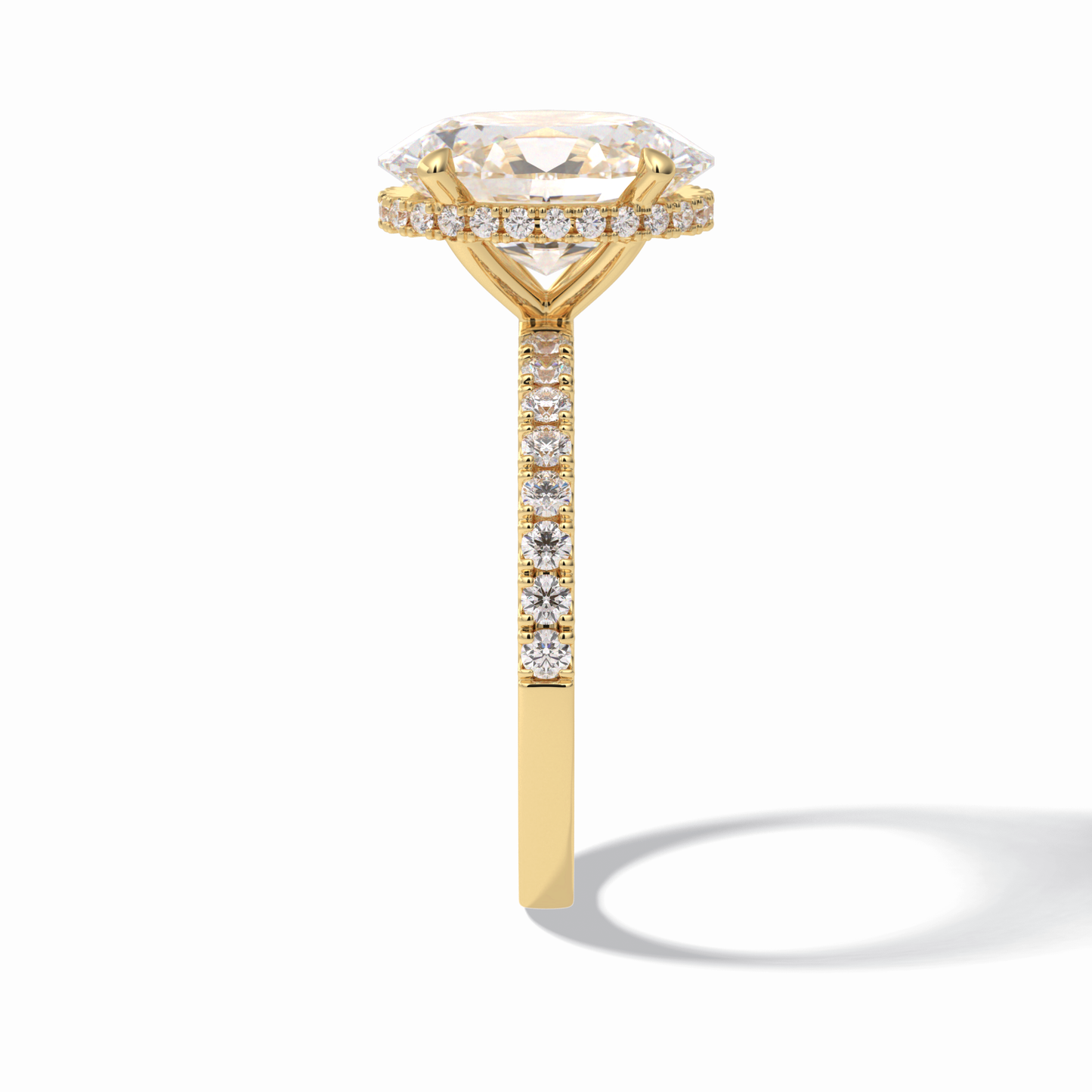 Oval Hidden Halo & Pave Lab Grown Diamond Engagement Ring