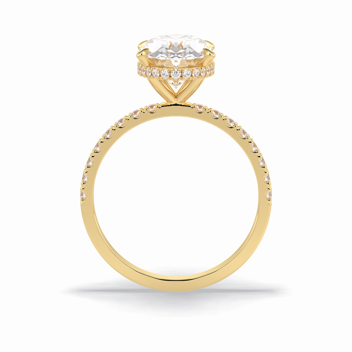 Oval Hidden Halo & Pave Lab Grown Diamond Engagement Ring
