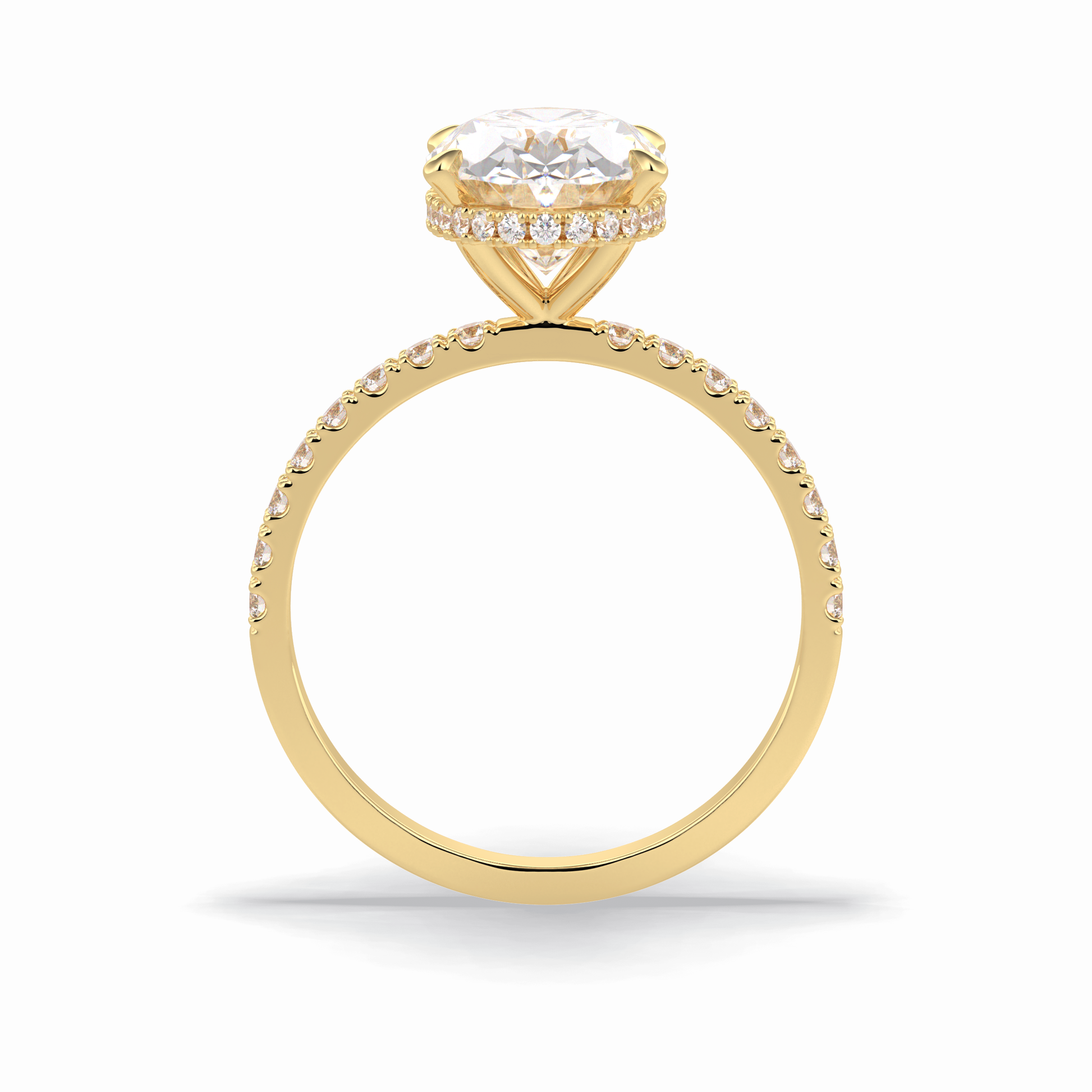 Oval Hidden Halo & Pave Lab Grown Diamond Engagement Ring