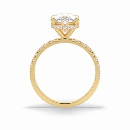 Oval Hidden Halo & Pave Lab Grown Diamond Engagement Ring
