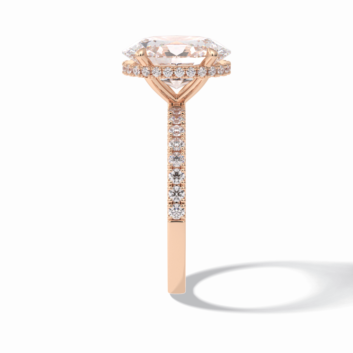 Oval Hidden Halo & Pave Lab Grown Diamond Engagement Ring