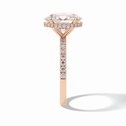 Oval Hidden Halo & Pave Lab Grown Diamond Engagement Ring