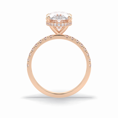 Oval Hidden Halo & Pave Lab Grown Diamond Engagement Ring
