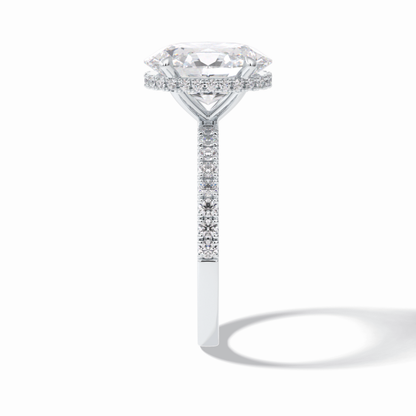 Oval Hidden Halo & Pave Lab Grown Diamond Engagement Ring