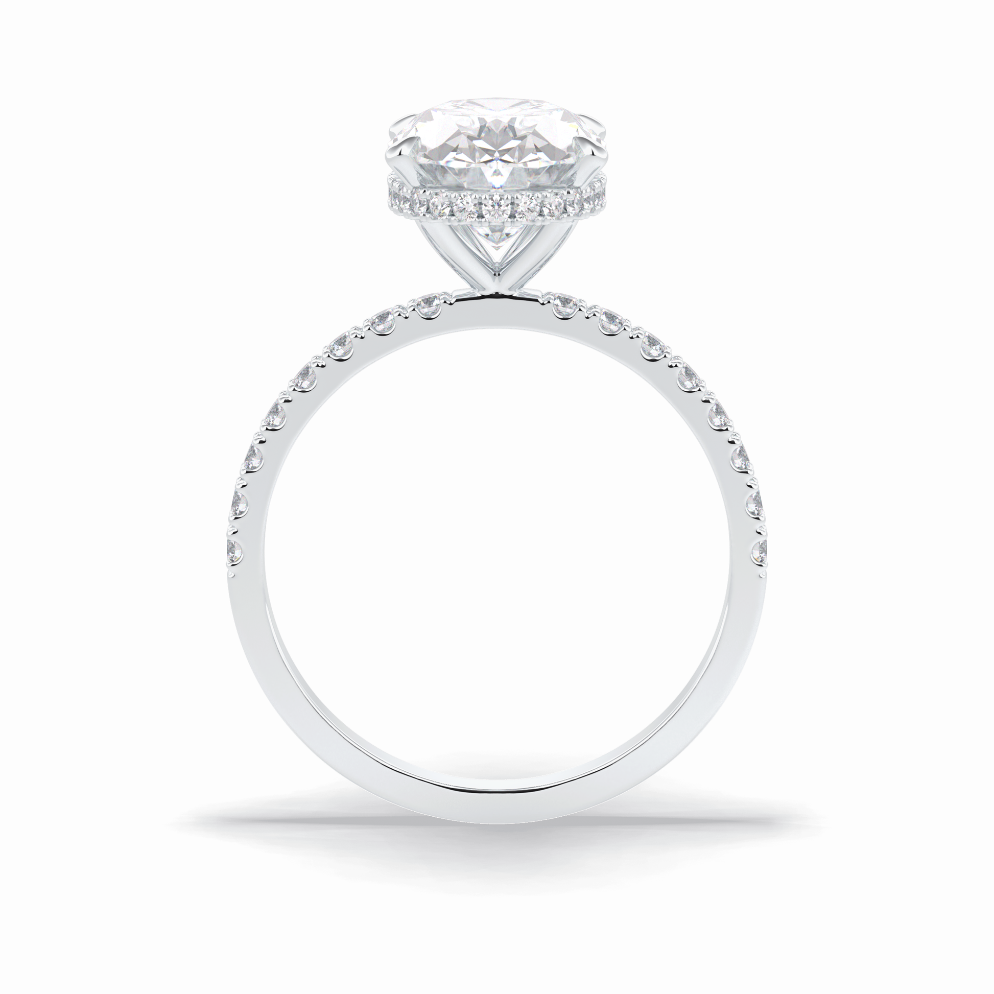 Oval Hidden Halo & Pave Lab Grown Diamond Engagement Ring