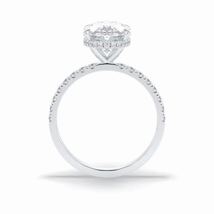 Oval Hidden Halo & Pave Lab Grown Diamond Engagement Ring