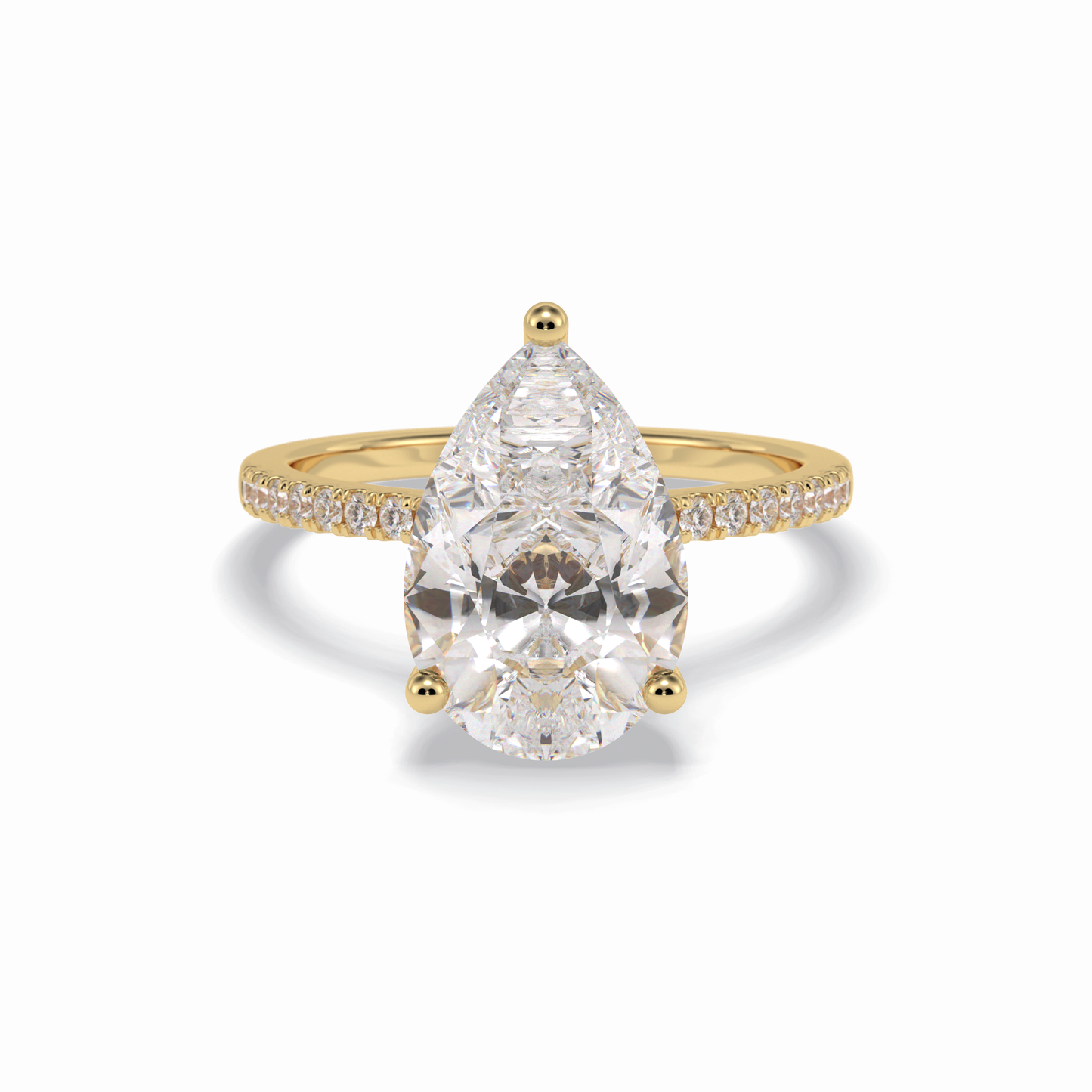 Pear Hidden Halo & Pave Lab Grown Diamond Engagement Ring