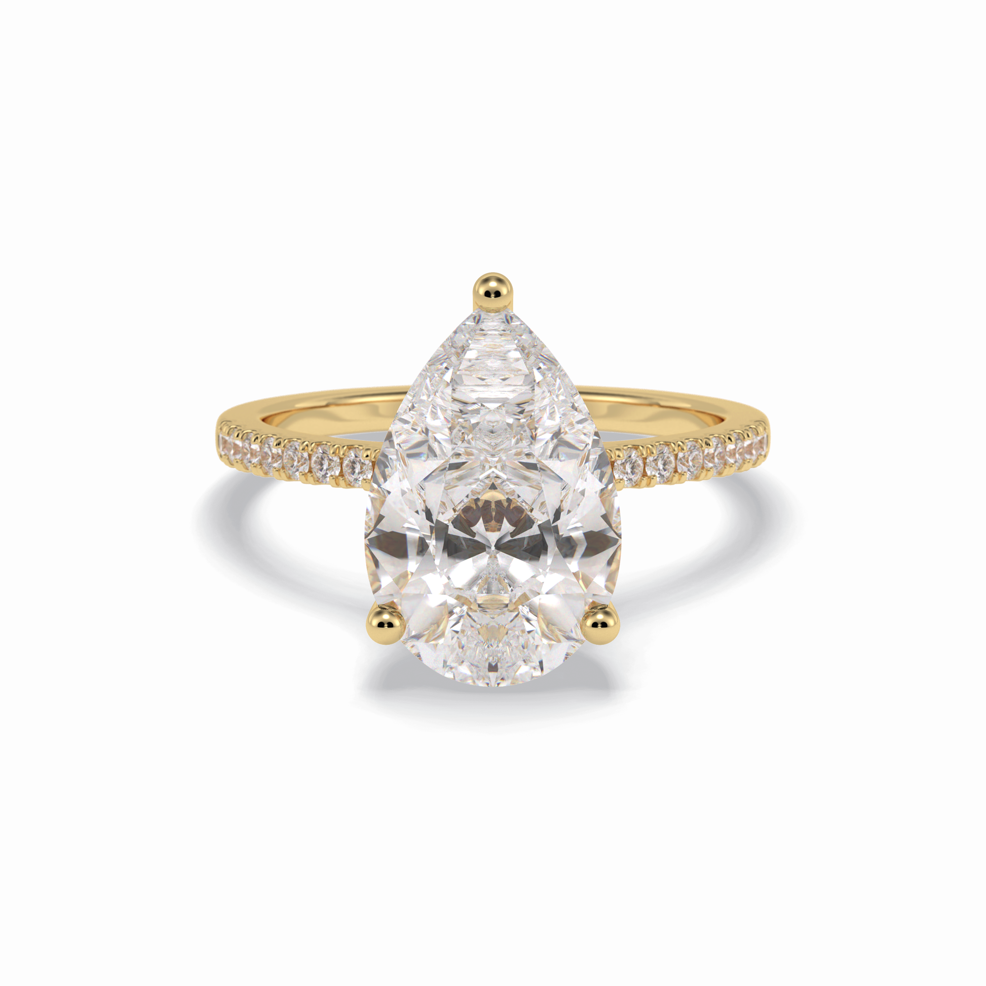 Pear Hidden Halo & Pave Lab Grown Diamond Engagement Ring