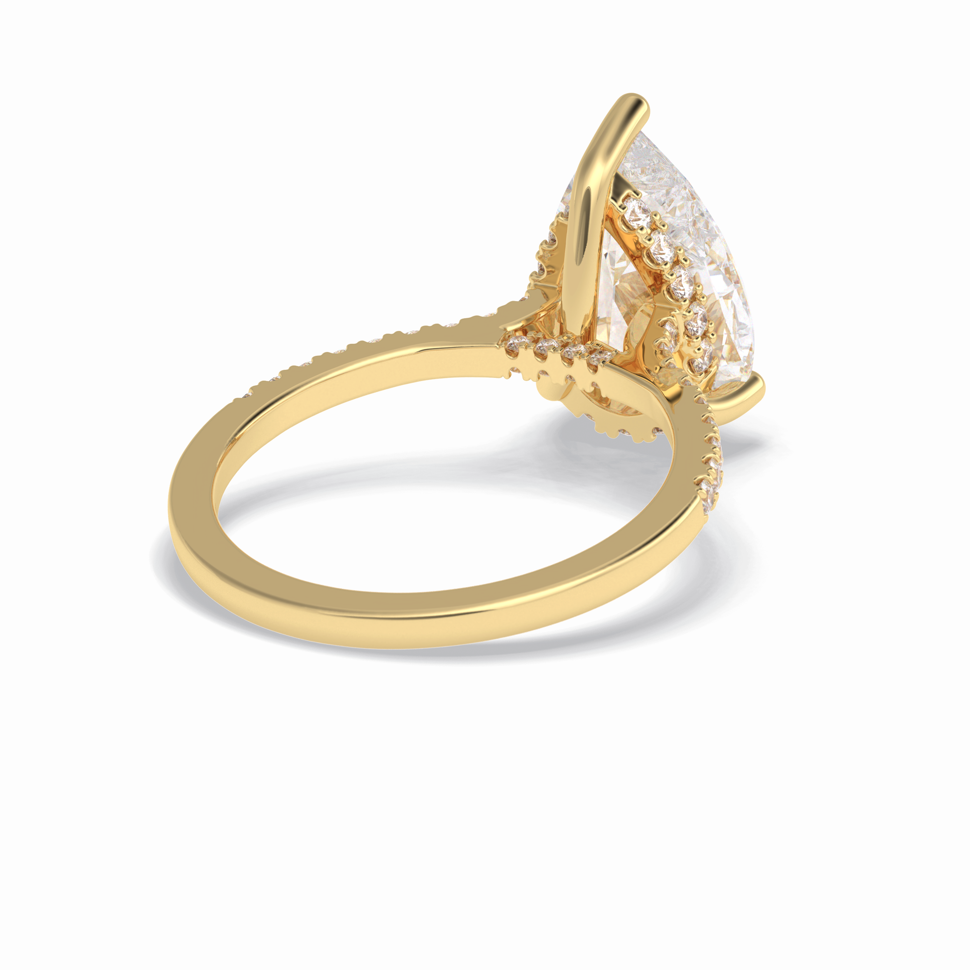 Pear Hidden Halo & Pave Lab Grown Diamond Engagement Ring
