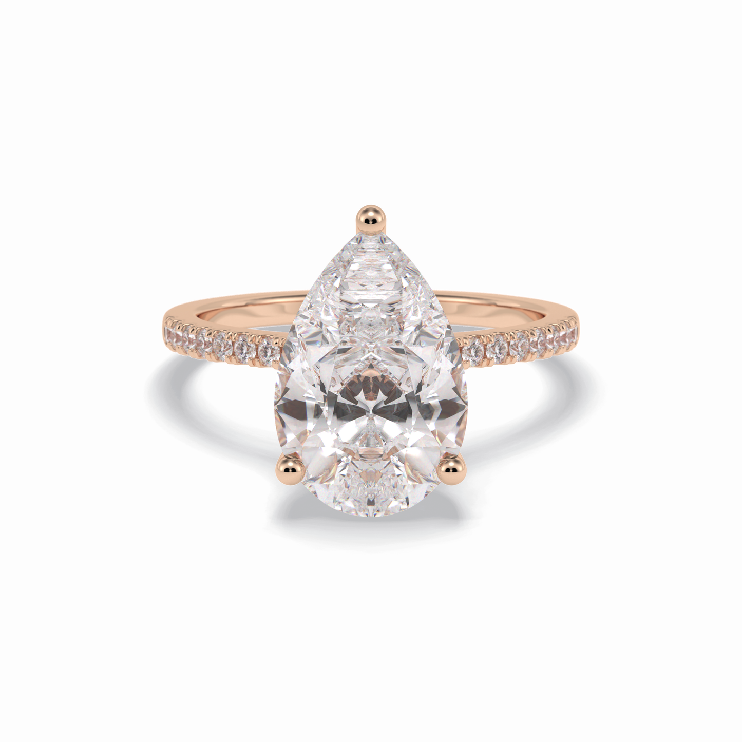Pear Hidden Halo & Pave Lab Grown Diamond Engagement Ring
