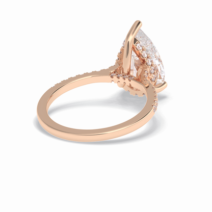 Pear Hidden Halo & Pave Lab Grown Diamond Engagement Ring