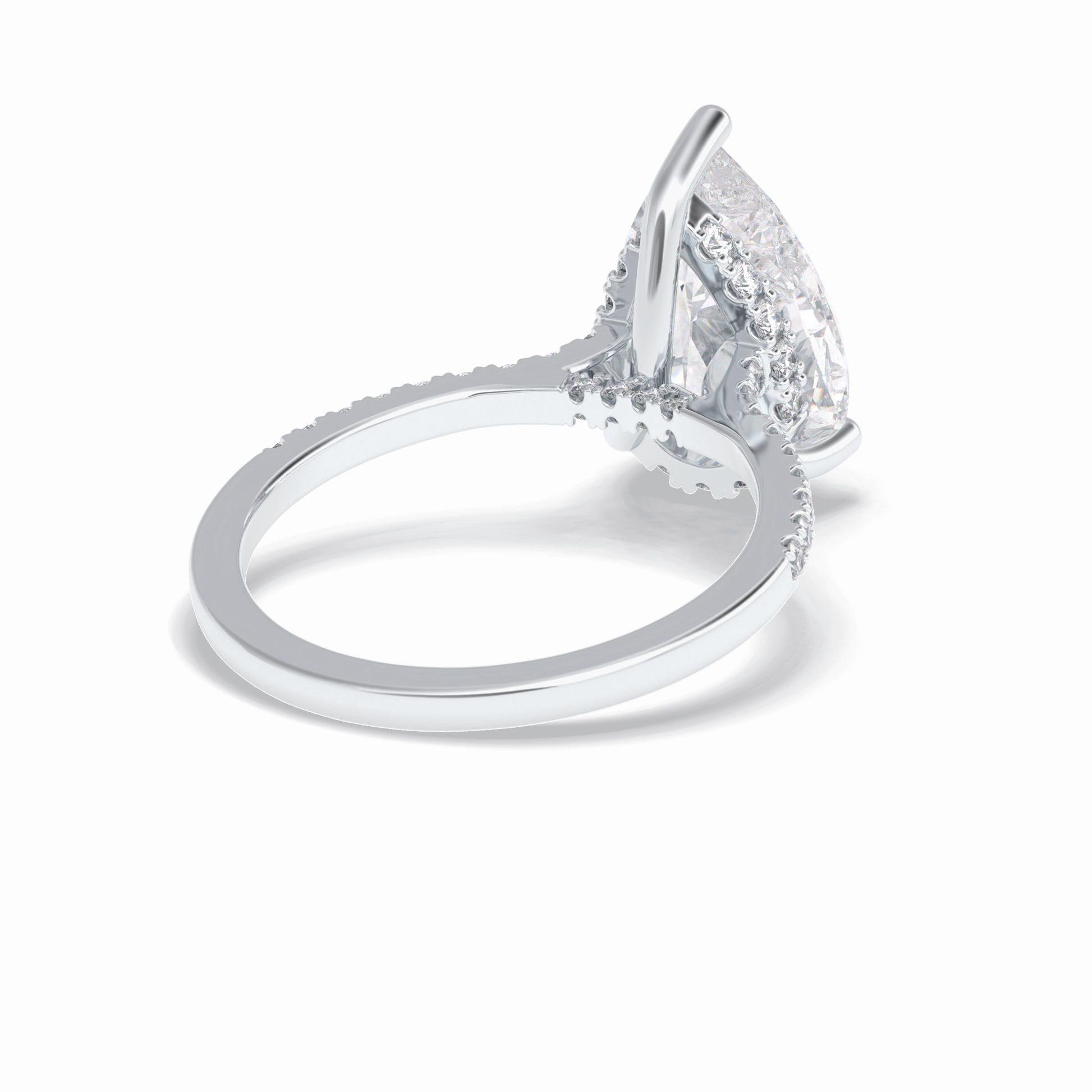 Pear Hidden Halo & Pave Lab Grown Diamond Engagement Ring