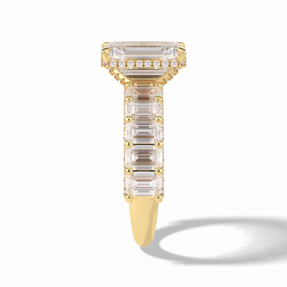 Emerald Pave Lab Grown Diamond Engagement Ring