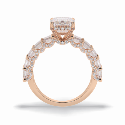 Emerald Pave Lab Grown Diamond Engagement Ring