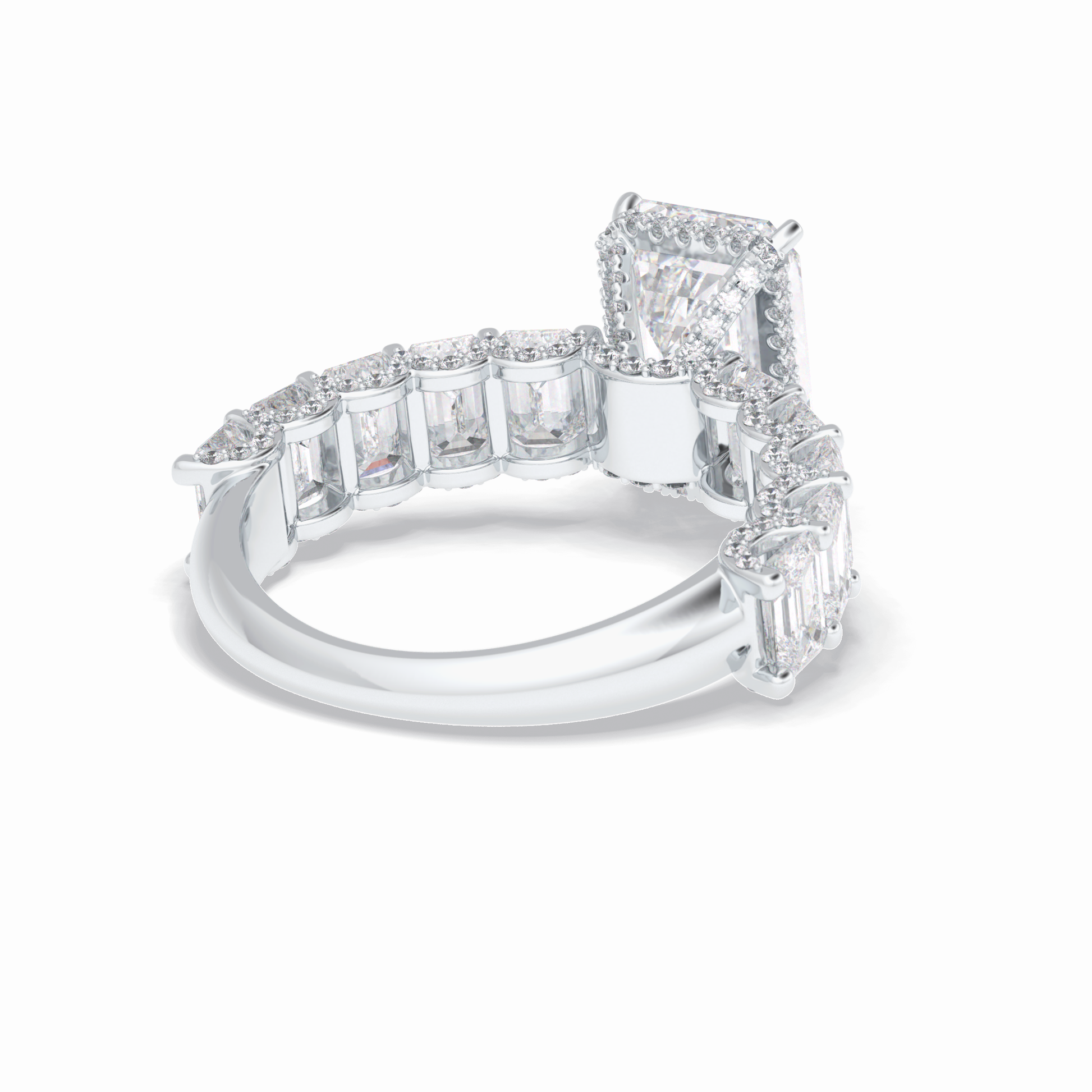 Emerald Pave Lab Grown Diamond Engagement Ring