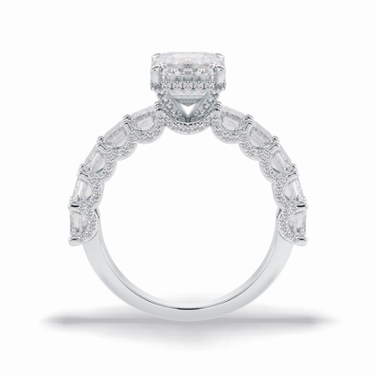 Emerald Pave Lab Grown Diamond Engagement Ring