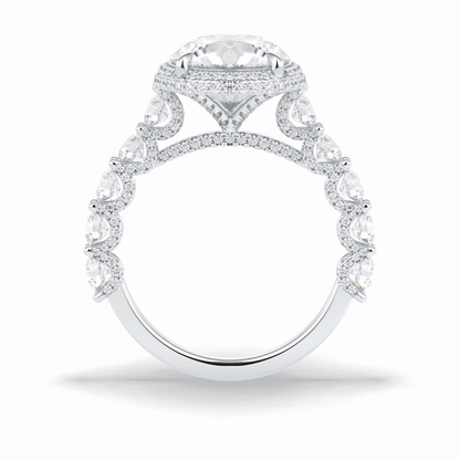 Round Double Halo & Pave Lab Grown Diamond Engagement Ring