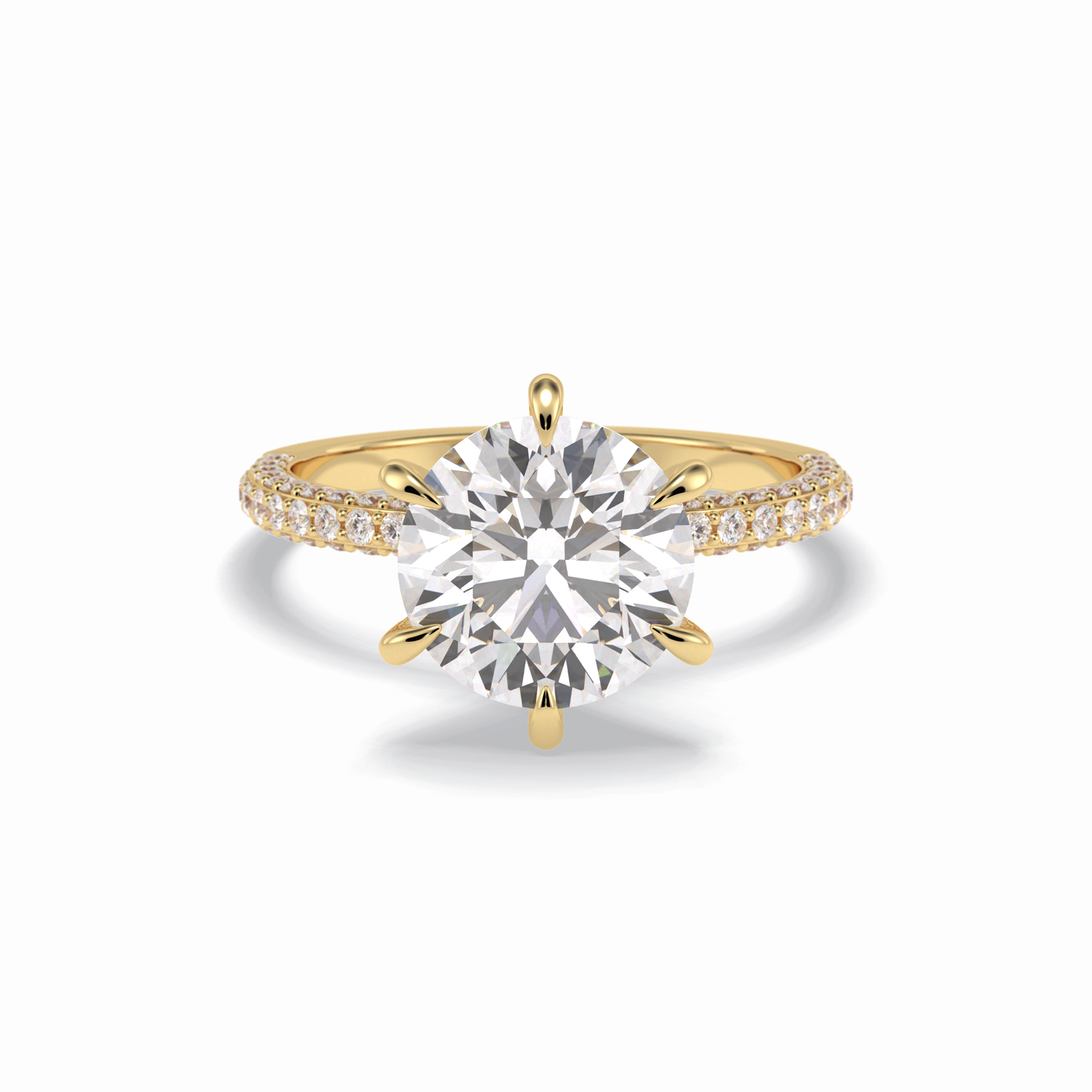 Round Pave Lab Grown Diamond Engagement Ring