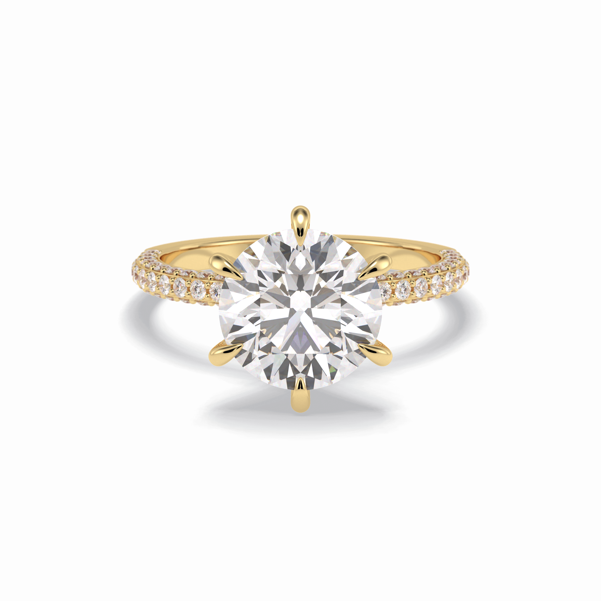 Round Pave Lab Grown Diamond Engagement Ring