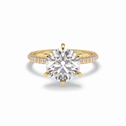 Round Pave Lab Grown Diamond Engagement Ring