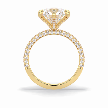Round Pave Lab Grown Diamond Engagement Ring