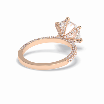 Round Pave Lab Grown Diamond Engagement Ring