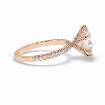 Round Pave Lab Grown Diamond Engagement Ring