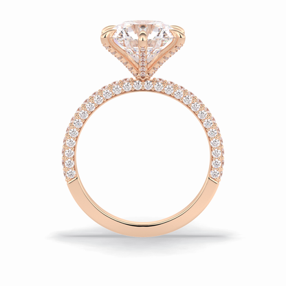 Round Pave Lab Grown Diamond Engagement Ring