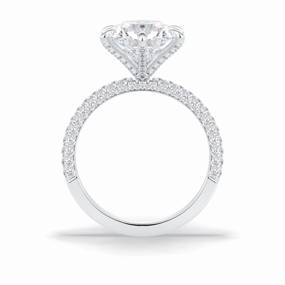 Round Pave Lab Grown Diamond Engagement Ring
