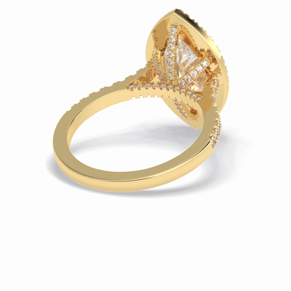 Marquise Halo & Pave Lab Grown Diamond Engagement Ring