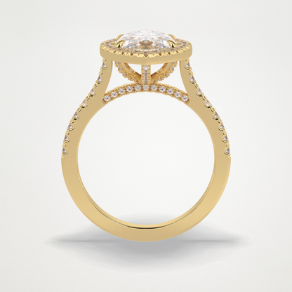 Marquise Halo & Pave Lab Grown Diamond Engagement Ring