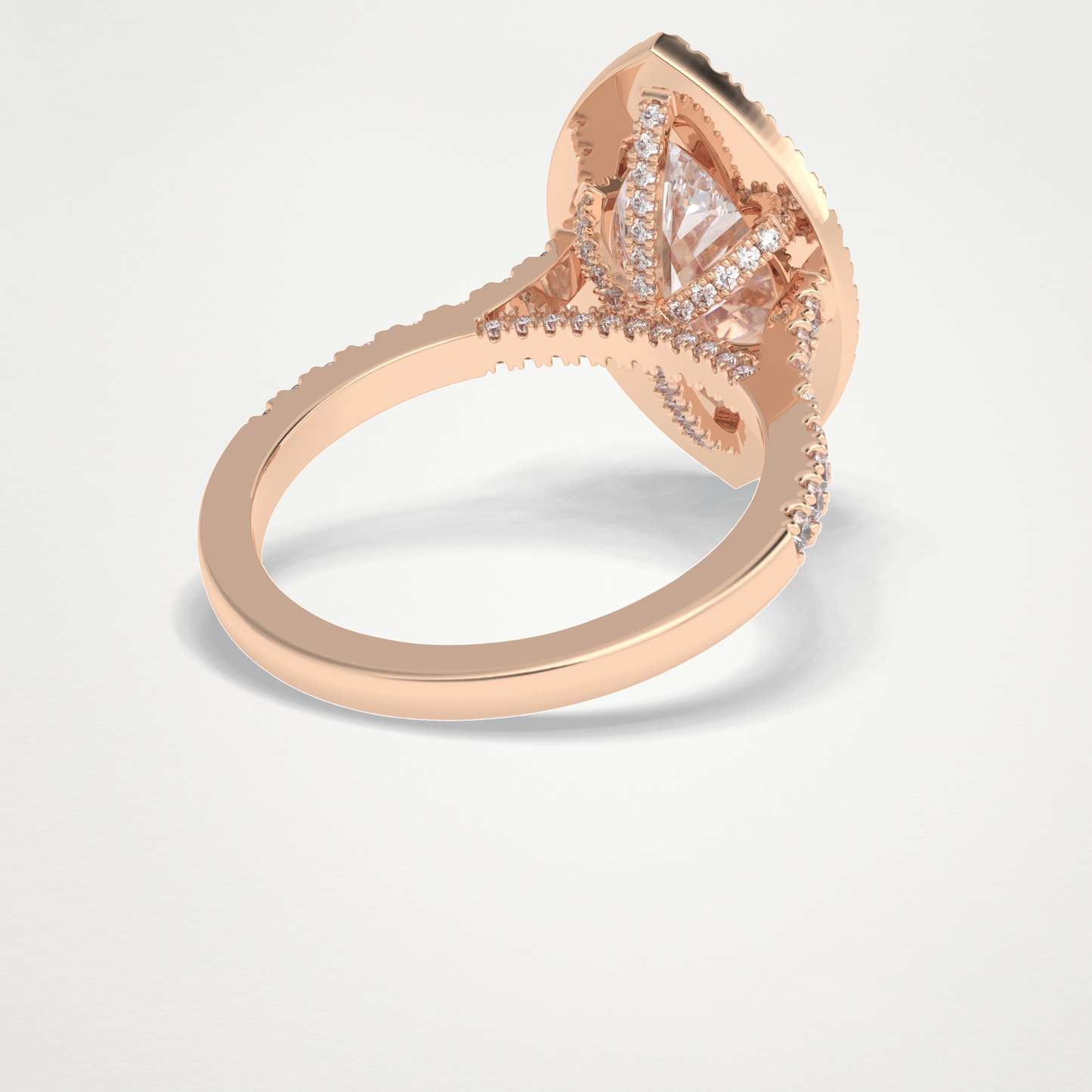 Marquise Halo & Pave Lab Grown Diamond Engagement Ring