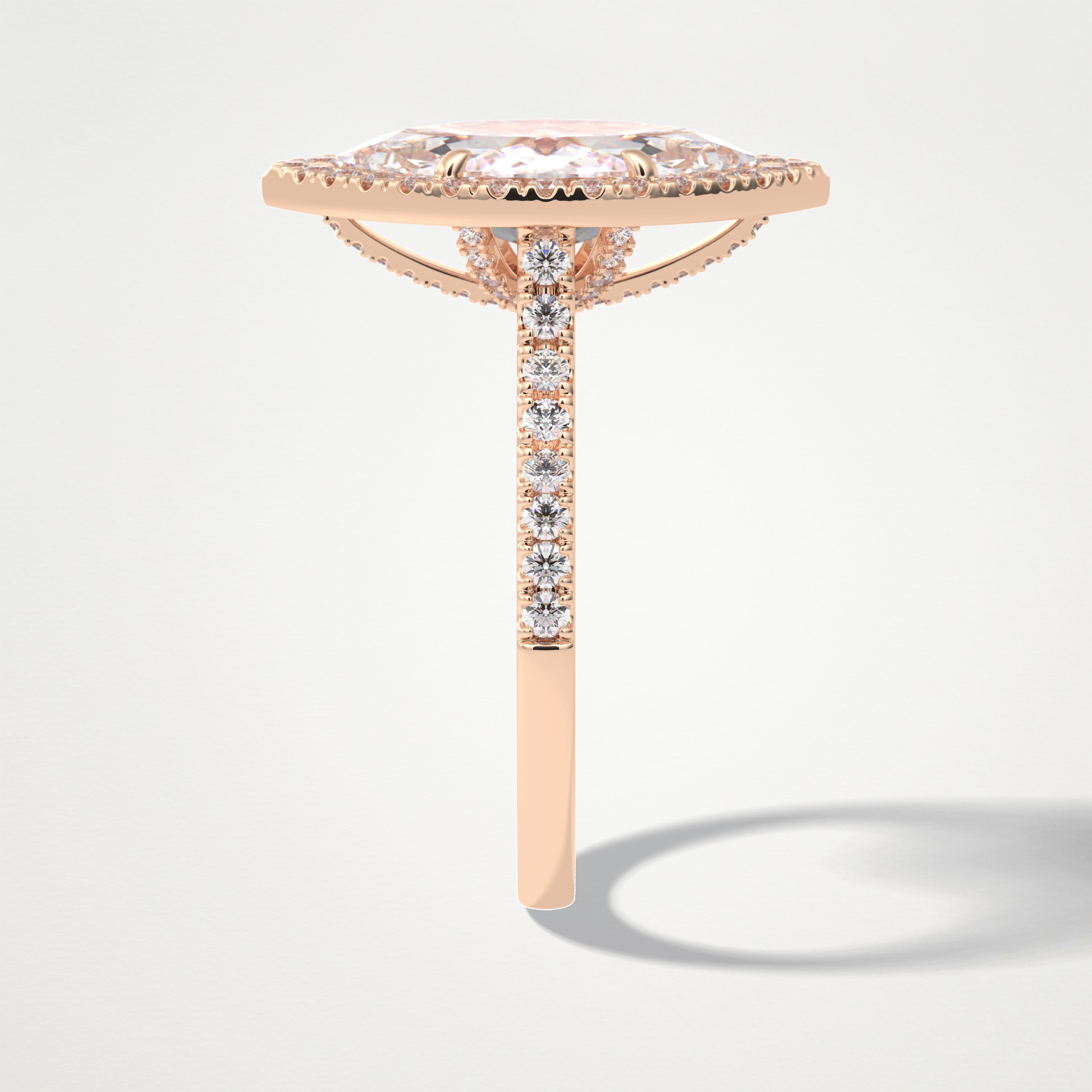 Marquise Halo & Pave Lab Grown Diamond Engagement Ring