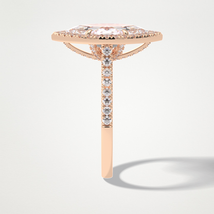 Marquise Halo & Pave Lab Grown Diamond Engagement Ring