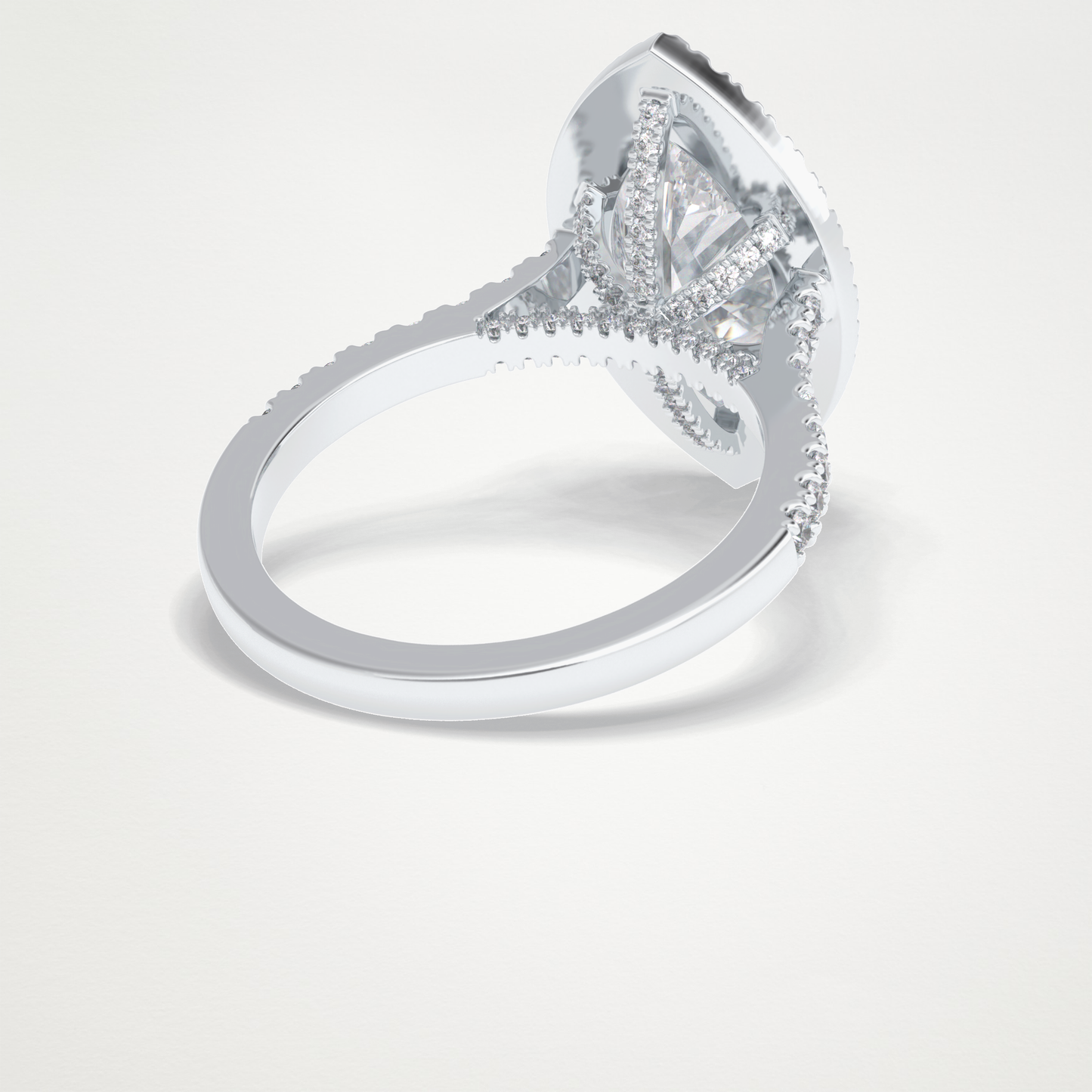 Marquise Halo & Pave Lab Grown Diamond Engagement Ring