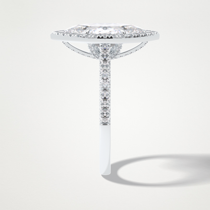 Marquise Halo & Pave Lab Grown Diamond Engagement Ring