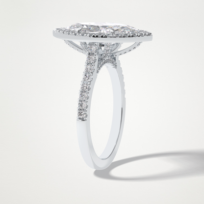 Marquise Halo & Pave Lab Grown Diamond Engagement Ring